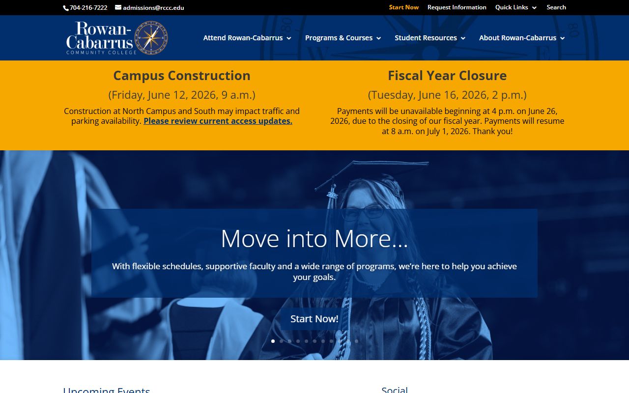 Cabarrus County phone directory Rowan-Cabarrus Community College screenshot