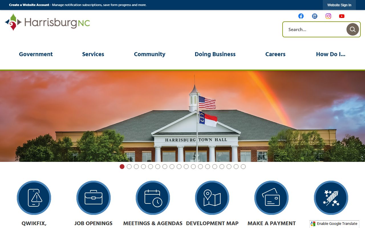 Cabarrus County phone directory Harrisburg town screenshot